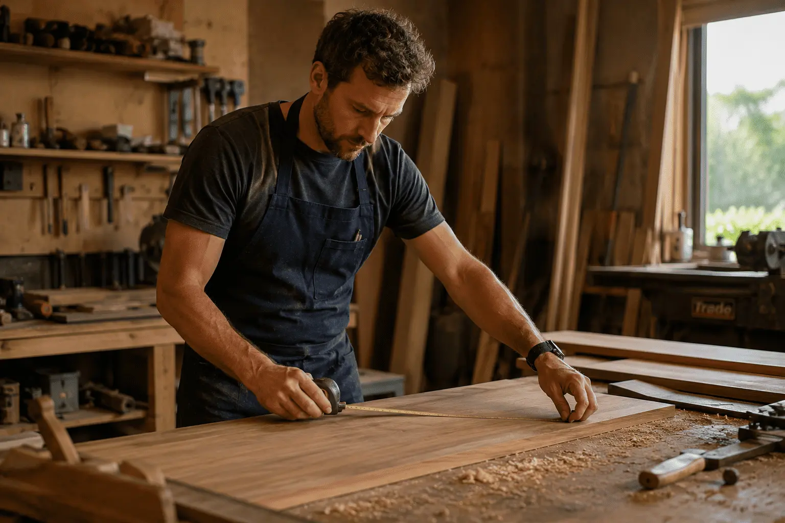 Local Geelong cabinet maker and joiner working on custom cabinetry in a Fitted Geelong workshop